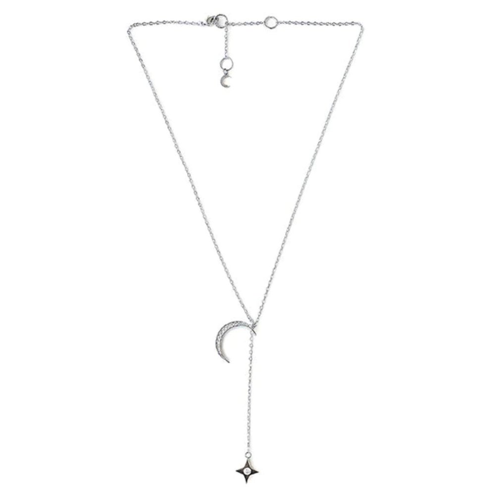 Lili Claspe Silver Plated Rope the Moon Lariat NWT